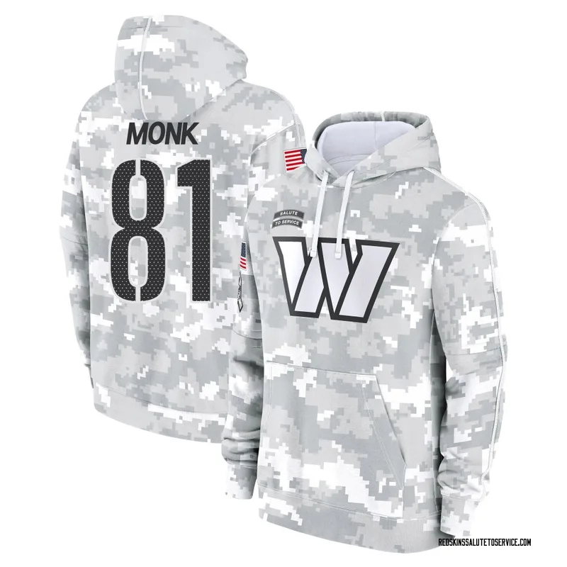 Men's Art Monk Washington Commanders Camo Arctic 2024 Salute to Service Club Fleece Pullover Hoodie