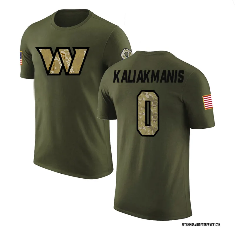 Men's Athan Kaliakmanis Washington Commanders Legend Olive Salute to Service T-Shirt