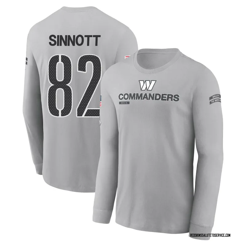 Men's Ben Sinnott Washington Commanders Gray 2024 Salute to Service Long Sleeve T-Shirt