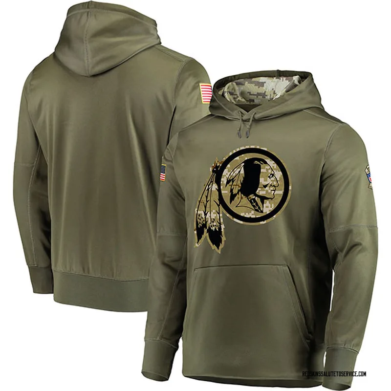 Youth Blank Washington Football Team Olive Salute to Service Pullover Hoodie