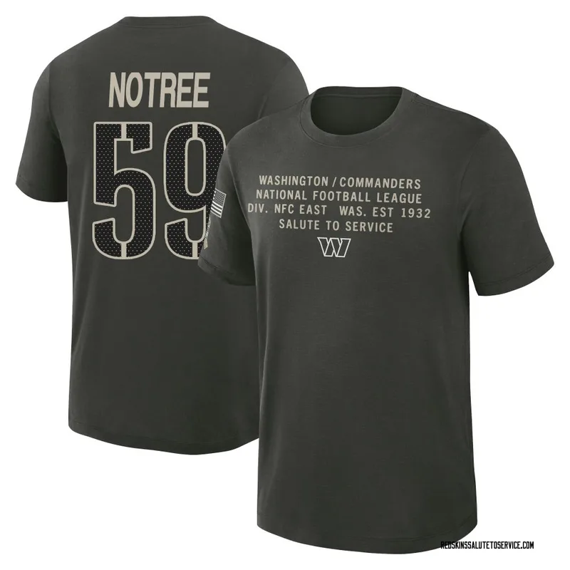 Men's Bryce Notree Washington Commanders Green Dark/ 2025 Salute to Service Sideline Slub T-Shirt