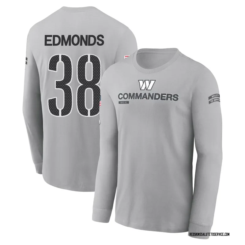 Men's Chase Edmonds Washington Commanders Gray 2024 Salute to Service Long Sleeve T-Shirt