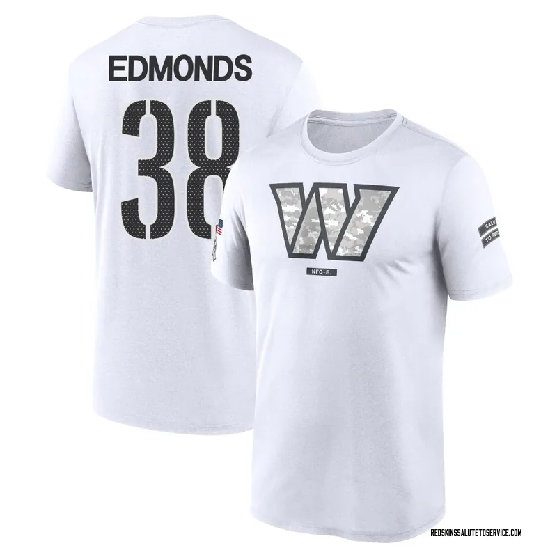 Men's Chase Edmonds Washington Commanders Legend White 2024 Salute to Service Performance T-Shirt