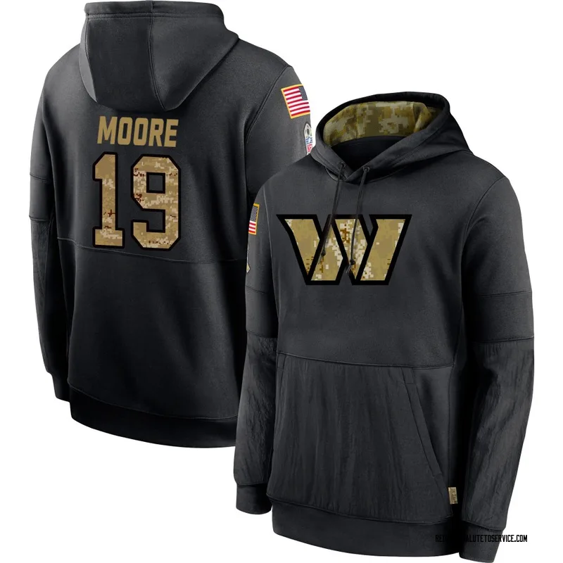 Men's Chris Moore Washington Commanders Black 2020 Salute to Service Sideline Performance Pullover Hoodie