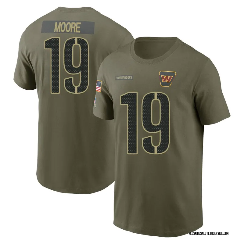 Men's Chris Moore Washington Commanders Olive 2025 Salute to Service Name & Number T-Shirt