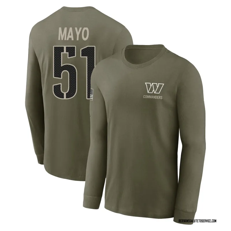 Men's David Mayo Washington Commanders Olive 2025 Salute to Service Sideline Long Sleeve T-Shirt