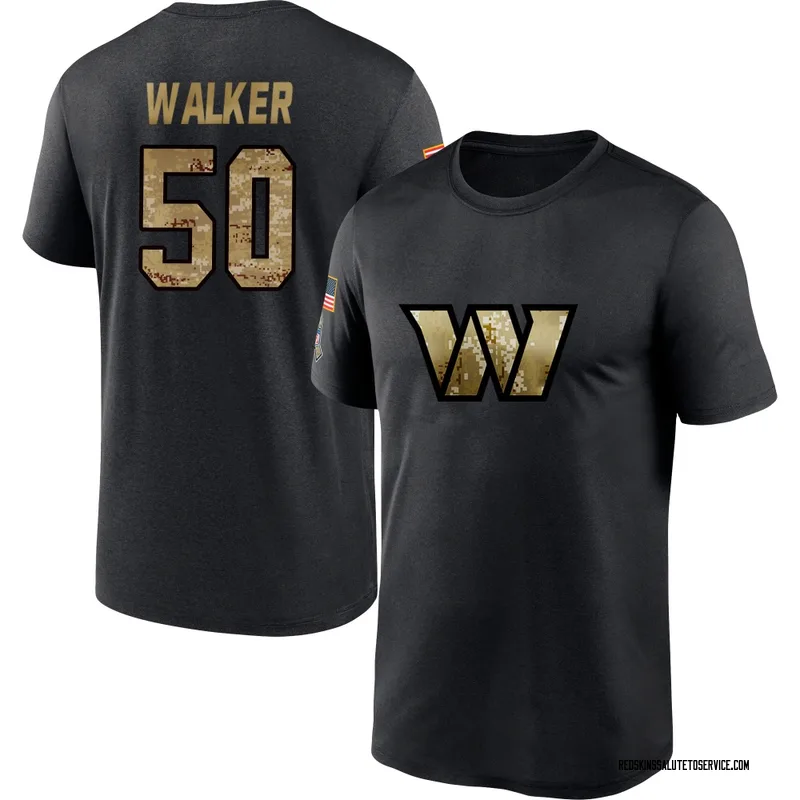 Men's DeMarcus Walker Washington Commanders Black 2020 Salute To Service Performance T-Shirt