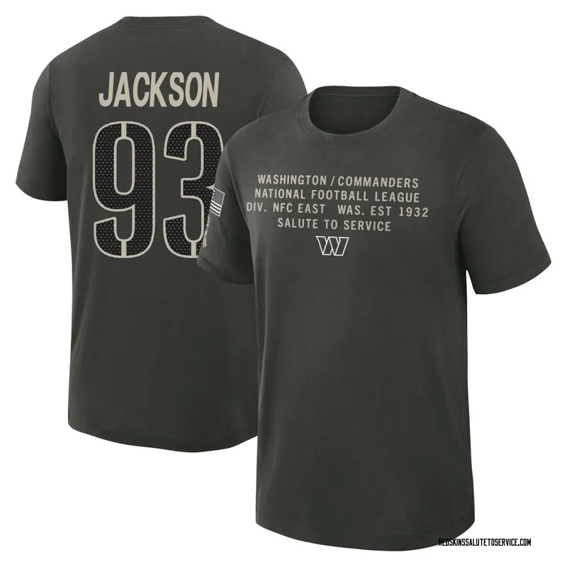 Men's Drake Jackson Washington Commanders Green Dark/ 2025 Salute to Service Sideline Slub T-Shirt