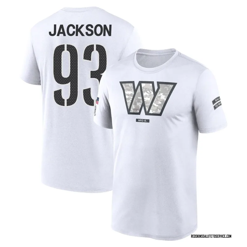 Men's Drake Jackson Washington Commanders Legend White 2024 Salute to Service Performance T-Shirt