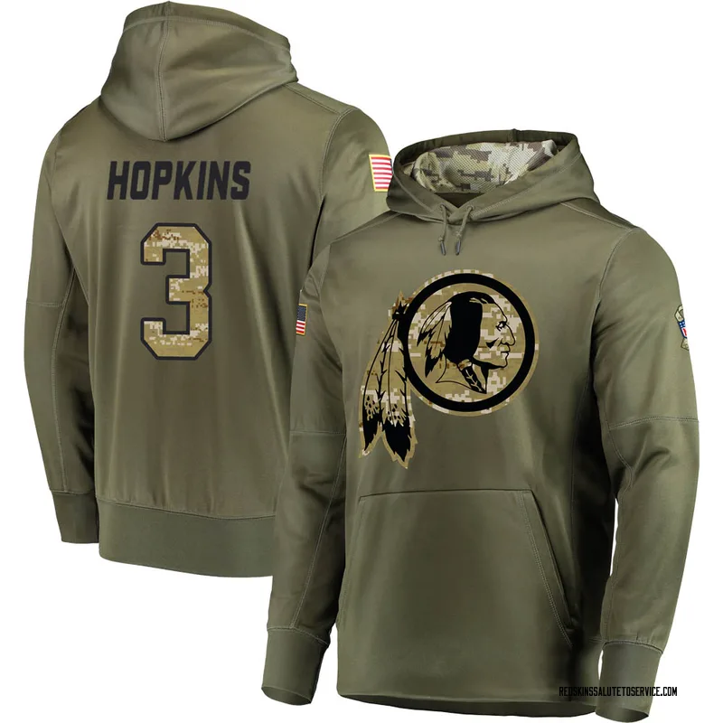 Men's Dustin Hopkins Washington Football Team Olive Salute to Service Pullover Hoodie