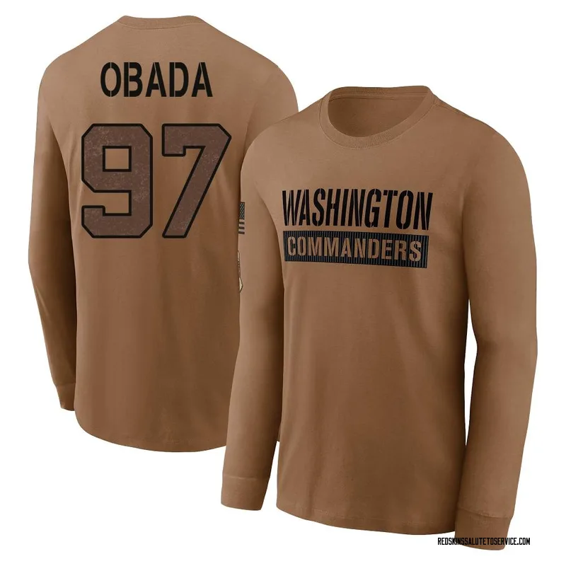 Men's Efe Obada Washington Commanders Brown 2023 Salute To Service Long Sleeve T-Shirt