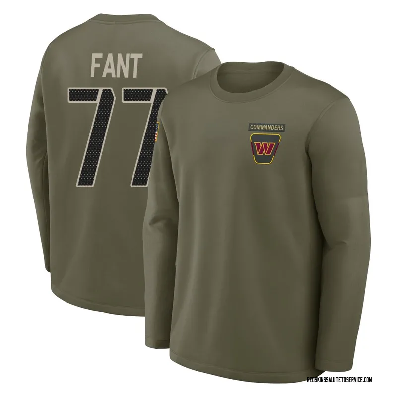 Men's George Fant Washington Commanders Olive 2025 Salute to Service Sideline Coaches Long Sleeve T-Shirt