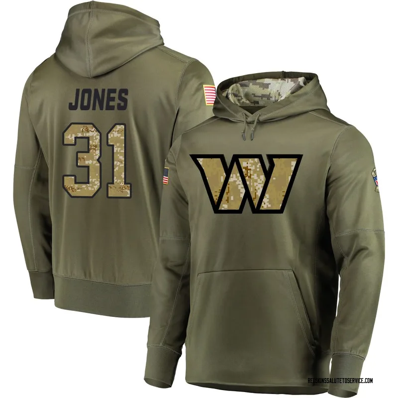 Men's Jonathan Jones Washington Commanders Olive Salute to Service Pullover Hoodie