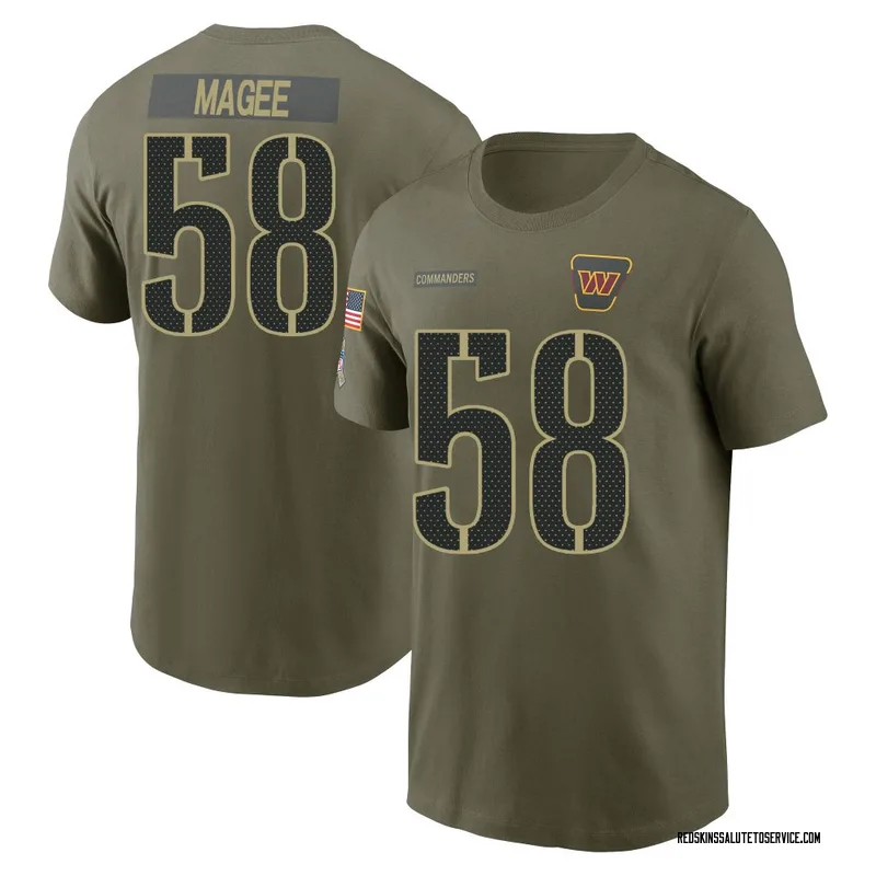 Men's Jordan Magee Washington Commanders Olive 2025 Salute to Service Name & Number T-Shirt