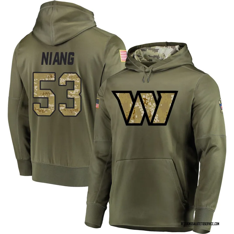 Men's Lucas Niang Washington Commanders Olive Salute to Service Pullover Hoodie