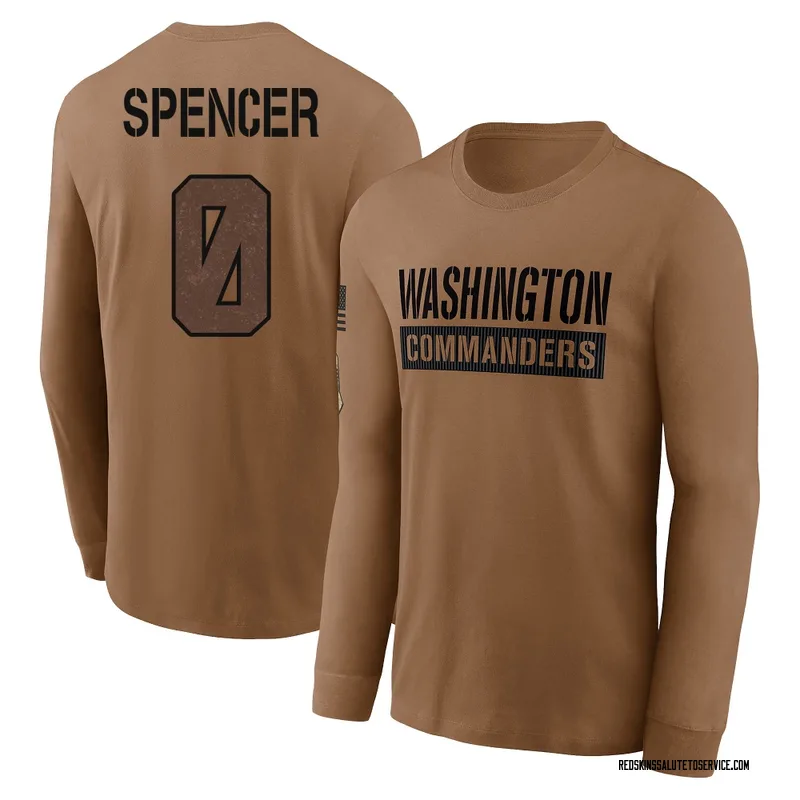 Men's Malik Spencer Washington Commanders Brown 2023 Salute To Service Long Sleeve T-Shirt