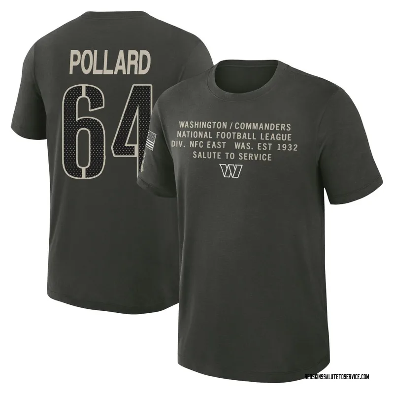Men's Norell Pollard Washington Commanders Green Dark/ 2025 Salute to Service Sideline Slub T-Shirt