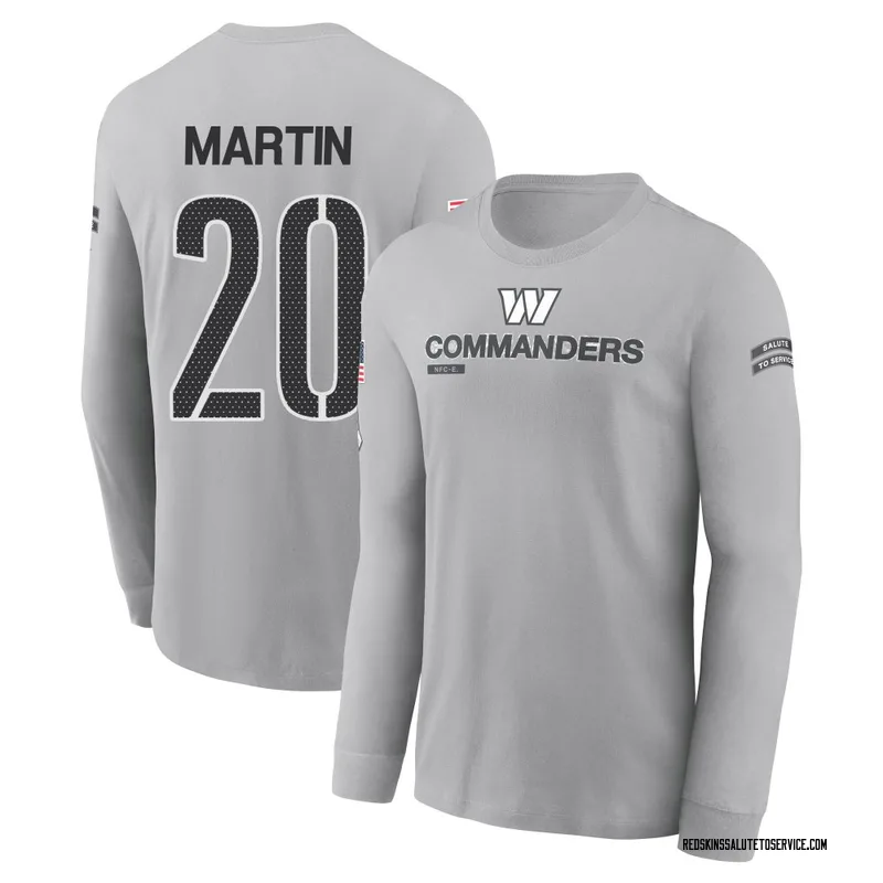 Men's Quan Martin Washington Commanders Gray 2024 Salute to Service Long Sleeve T-Shirt