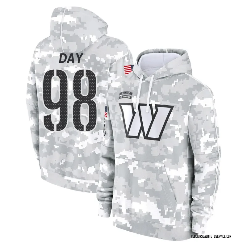 Men's Sheldon Day Washington Commanders Camo Arctic 2024 Salute to Service Club Fleece Pullover Hoodie