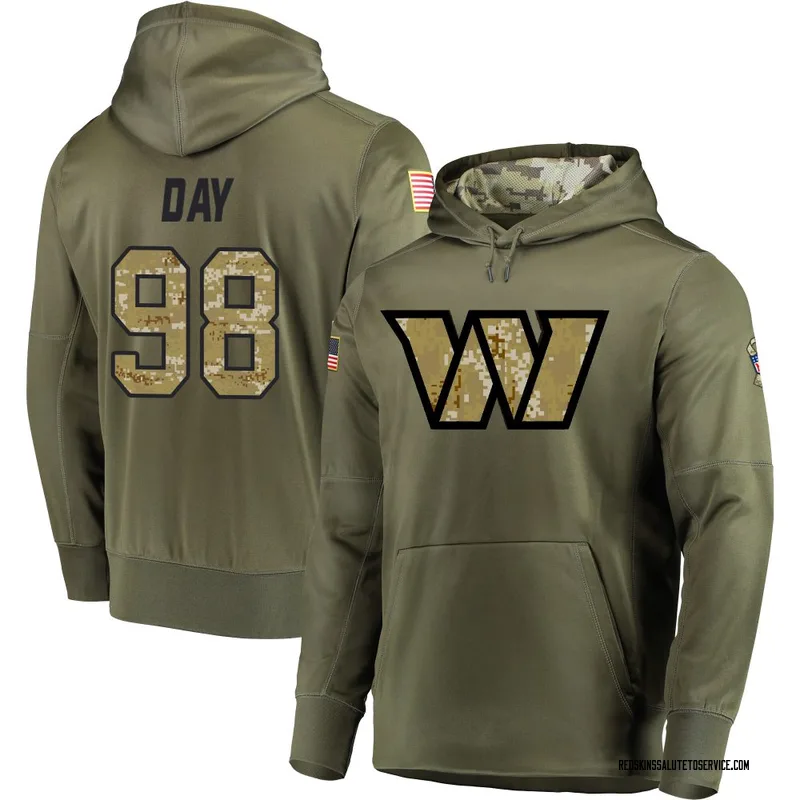 Men's Sheldon Day Washington Commanders Olive Salute to Service Pullover Hoodie