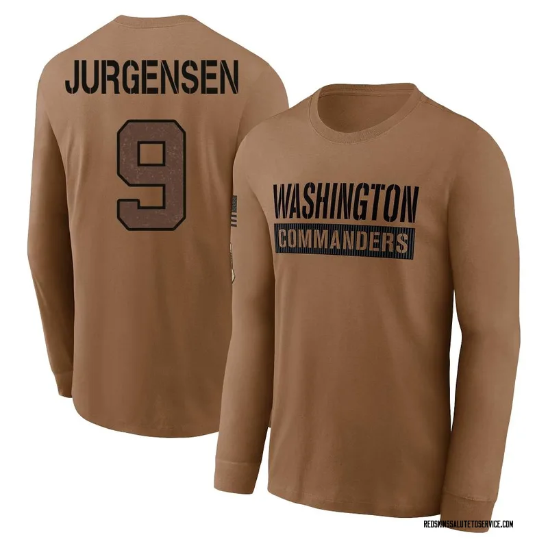 Men's Sonny Jurgensen Washington Commanders Brown 2023 Salute To Service Long Sleeve T-Shirt