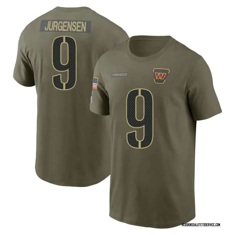 Men's Sonny Jurgensen Washington Commanders Olive 2025 Salute to Service Name & Number T-Shirt
