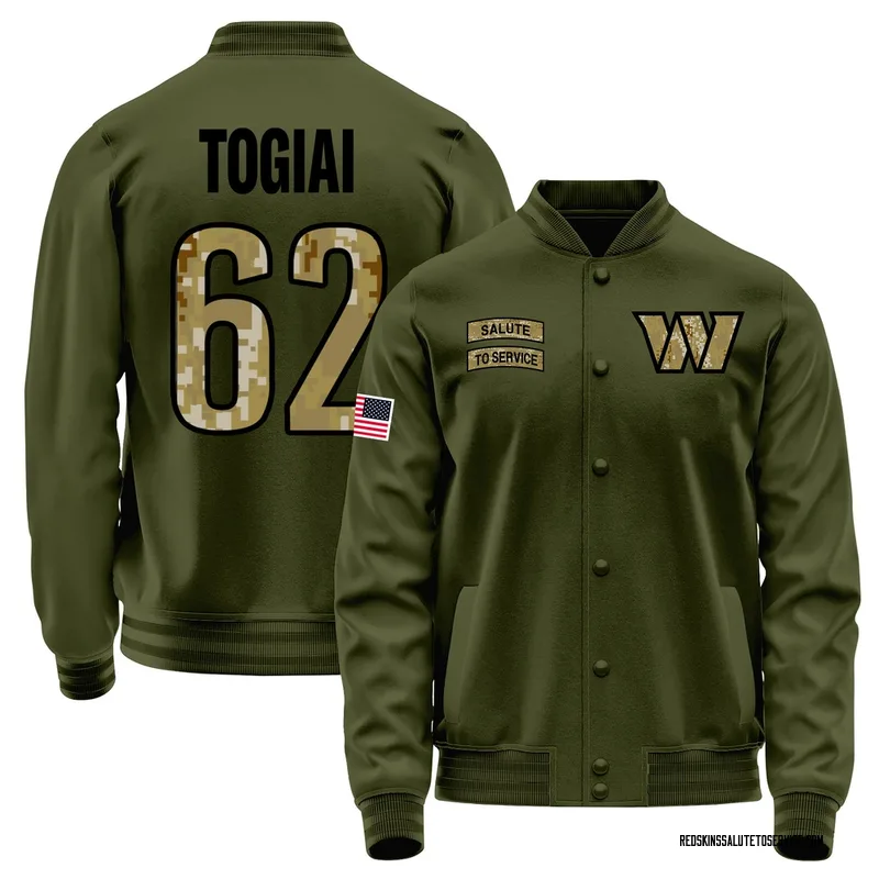Men's Tanoa Togiai Washington Commanders Olive Salute to Service Sideline Performance Jacket