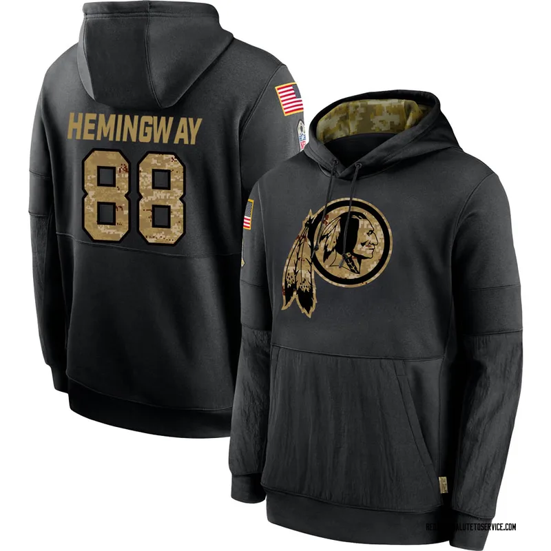 Men's Temarrick Hemingway Washington Football Team Black 2020 Salute to Service Sideline Performance Pullover Hoodie