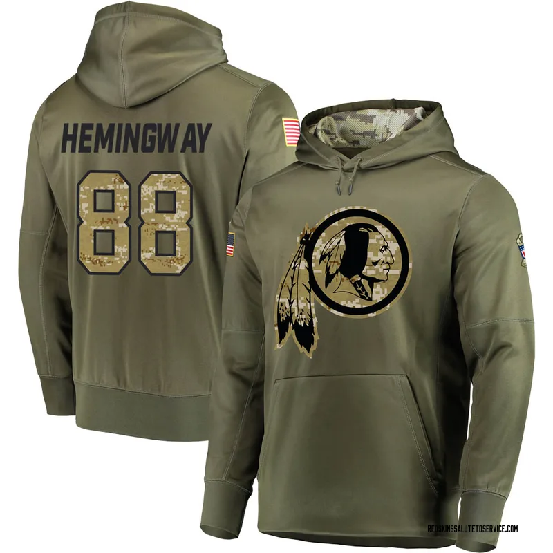 Men's Temarrick Hemingway Washington Football Team Olive Salute to Service Pullover Hoodie