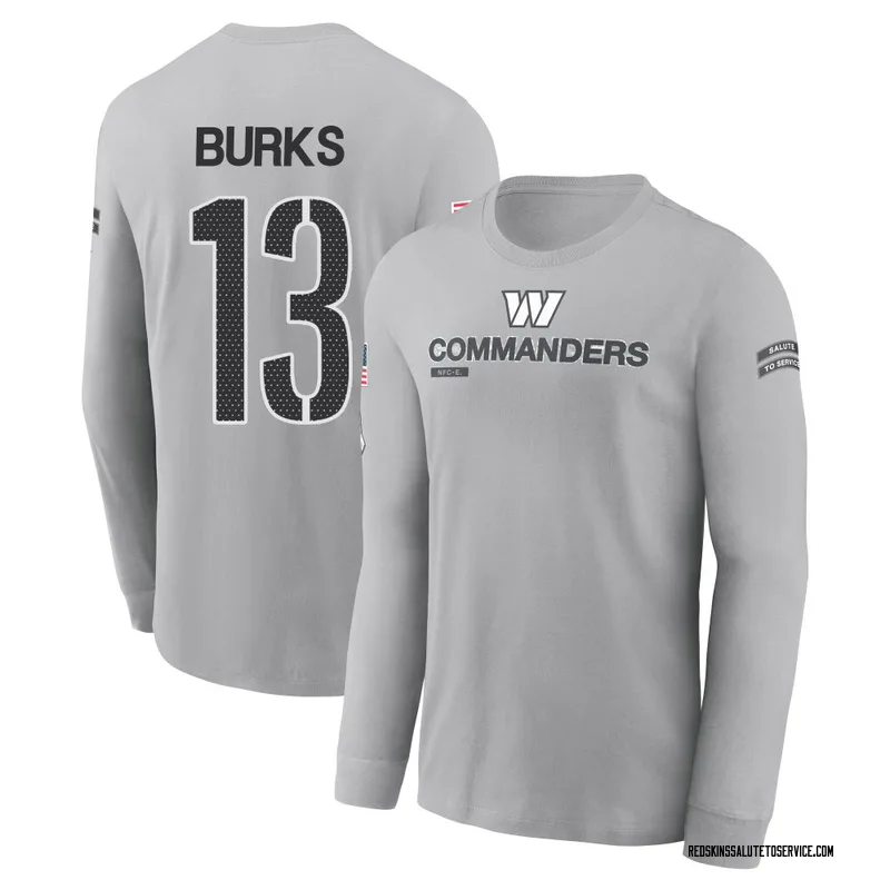 Men's Treylon Burks Washington Commanders Gray 2024 Salute to Service Long Sleeve T-Shirt