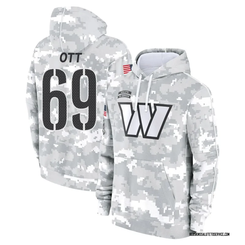 Men's Tyler Ott Washington Commanders Camo Arctic 2024 Salute to Service Club Fleece Pullover Hoodie