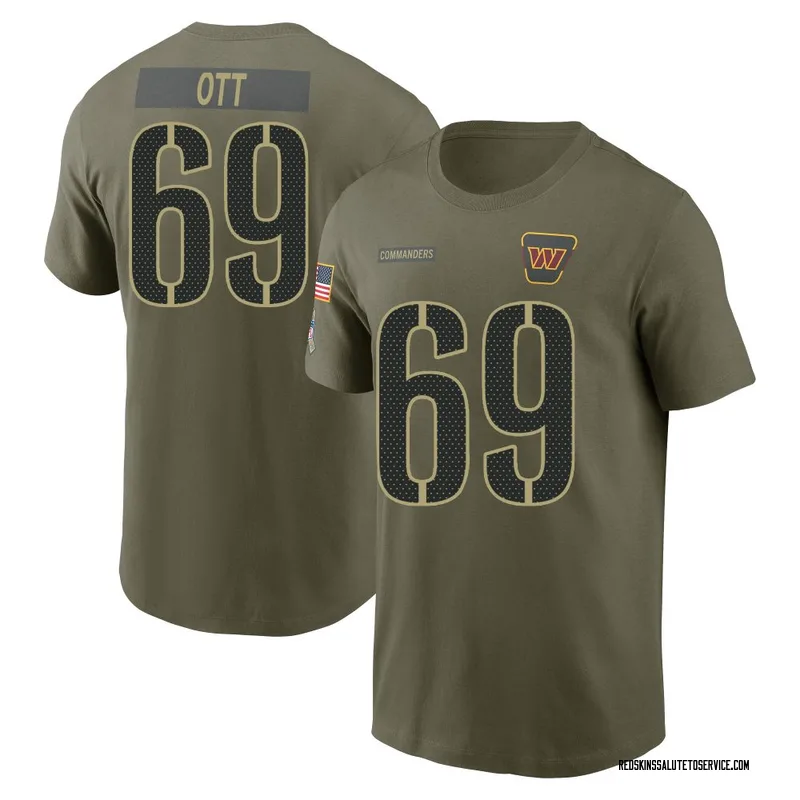 Men's Tyler Ott Washington Commanders Olive 2025 Salute to Service Name & Number T-Shirt
