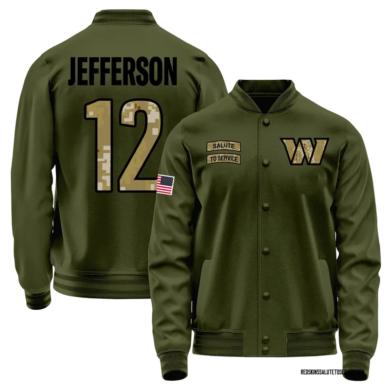 Men's Van Jefferson Washington Commanders Olive Salute to Service Sideline Performance Jacket