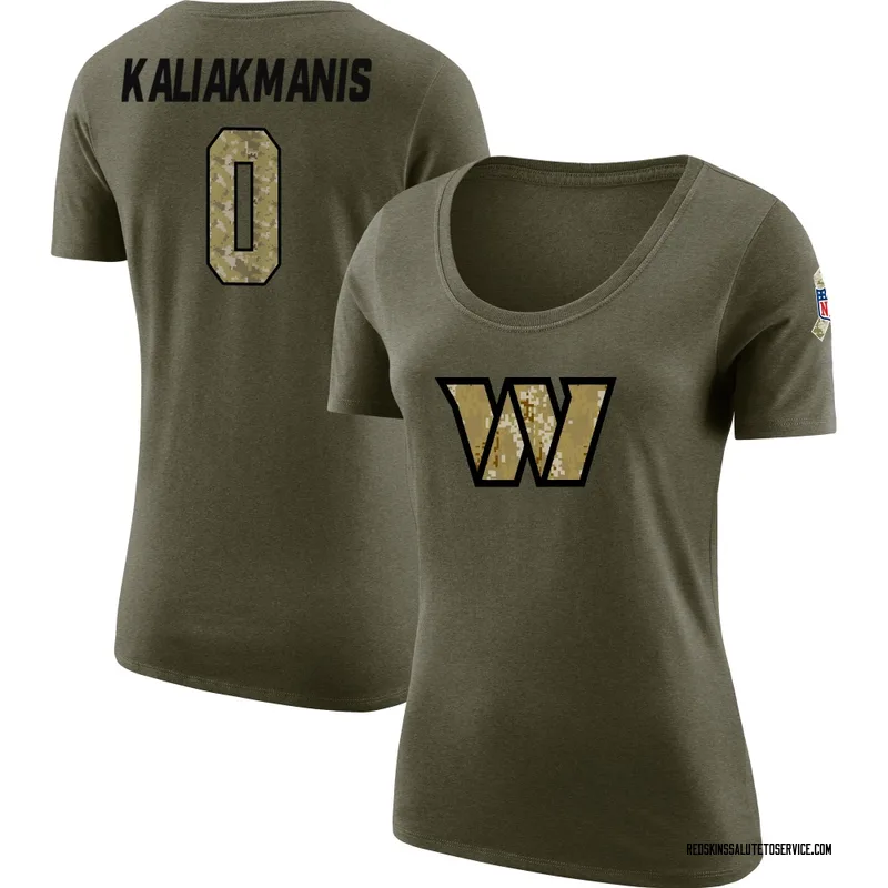 Women's Athan Kaliakmanis Washington Commanders Legend Olive Salute to Service Scoop Neck T-Shirt