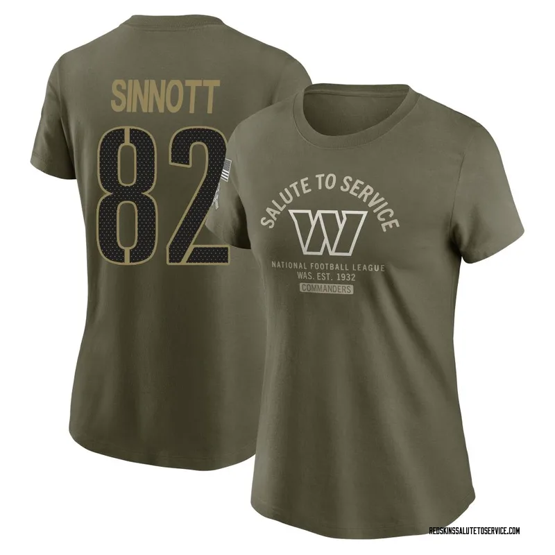Women's Ben Sinnott Washington Commanders Olive 2025 Salute to Service Sideline T-Shirt