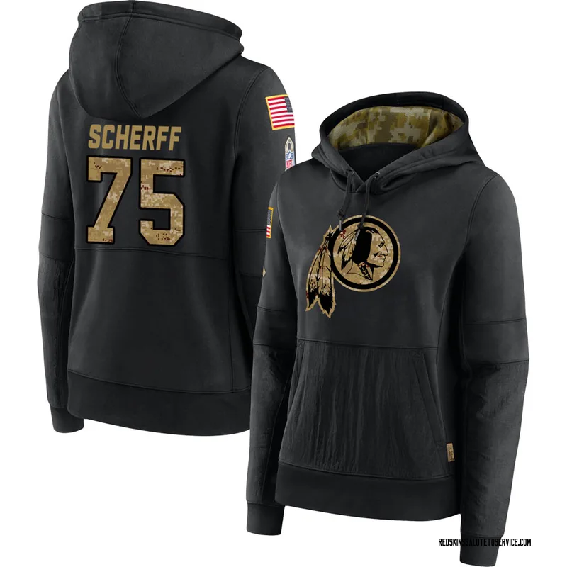 Women's Brandon Scherff Washington Football Team Black 2020 Salute to Service Sideline Performance Pullover Hoodie