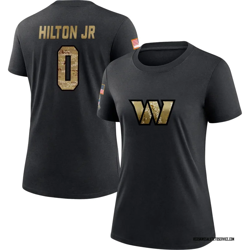 Women's Chris Hilton Jr. Washington Commanders Black 2020 Salute To Service Performance T-Shirt
