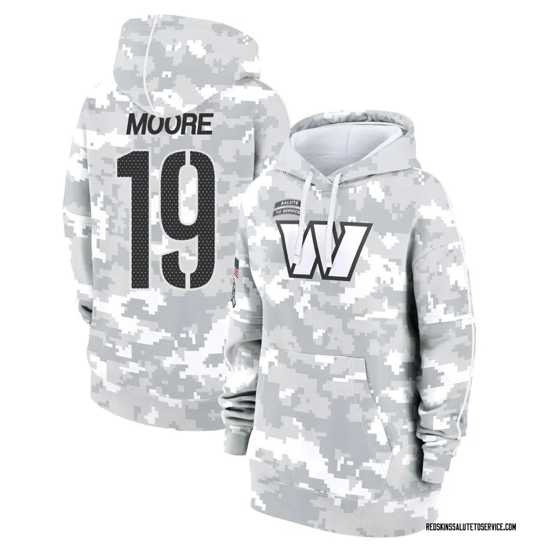 Women's Chris Moore Washington Commanders Camo Arctic 2024 Salute to Service Club Fleece Pullover Hoodie