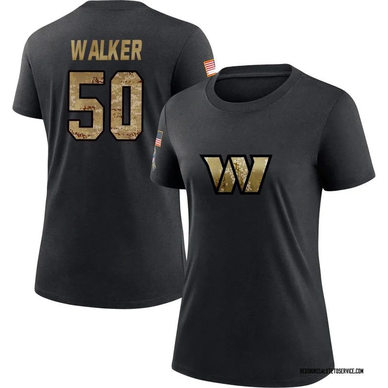 Women's DeMarcus Walker Washington Commanders Black 2020 Salute To Service Performance T-Shirt
