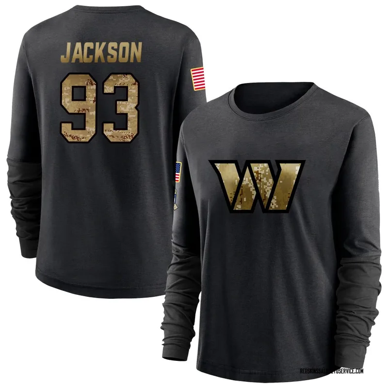 Women's Drake Jackson Washington Commanders Black 2020 Salute To Service Sideline Performance Long Sleeve T-Shirt