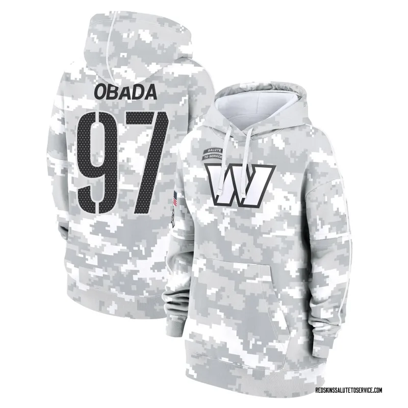 Women's Efe Obada Washington Commanders Camo Arctic 2024 Salute to Service Club Fleece Pullover Hoodie
