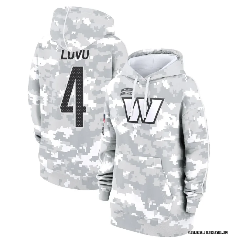 Women's Frankie Luvu Washington Commanders Camo Arctic 2024 Salute to Service Club Fleece Pullover Hoodie