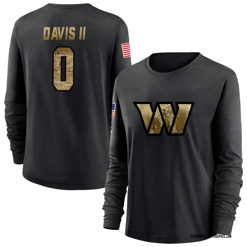 Women's Fred Davis II Washington Commanders Black 2020 Salute To Service Sideline Performance Long Sleeve T-Shirt