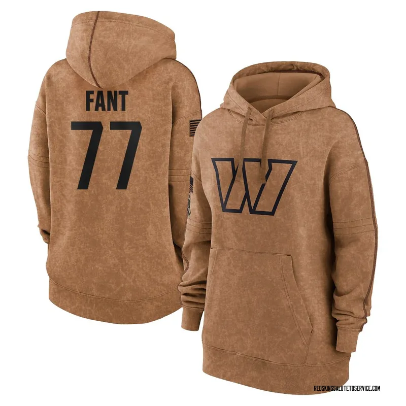 Women's George Fant Washington Commanders Brown 2023 Salute To Service Pullover Hoodie