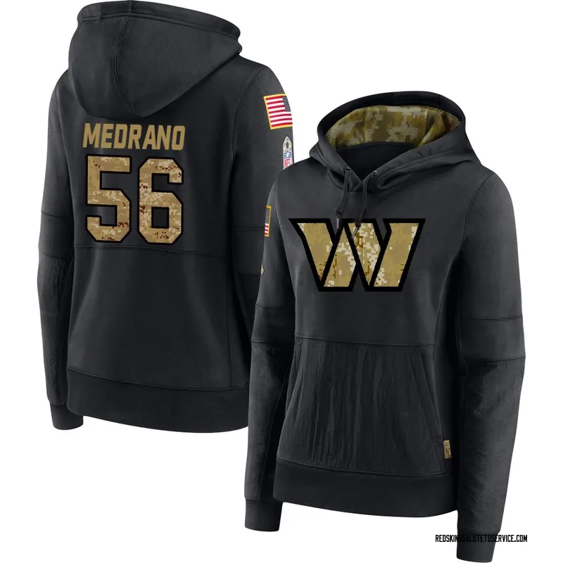 Women's Kain Medrano Washington Commanders Black 2020 Salute to Service Sideline Performance Pullover Hoodie