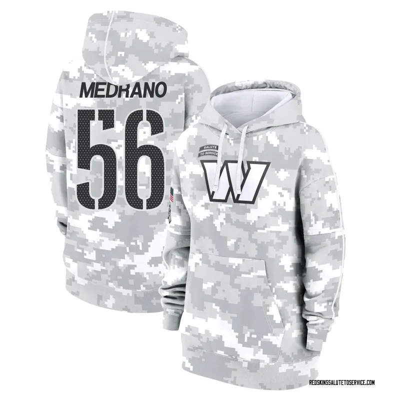 Women's Kain Medrano Washington Commanders Camo Arctic 2024 Salute to Service Club Fleece Pullover Hoodie