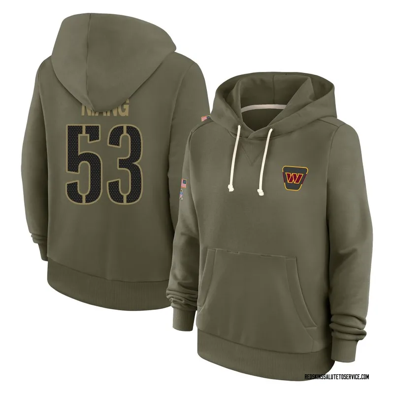 Women's Lucas Niang Washington Commanders Olive 2025 Salute to Service Hoodie