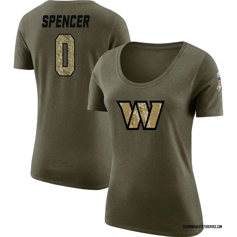 Women's Malik Spencer Washington Commanders Legend Olive Salute to Service Scoop Neck T-Shirt