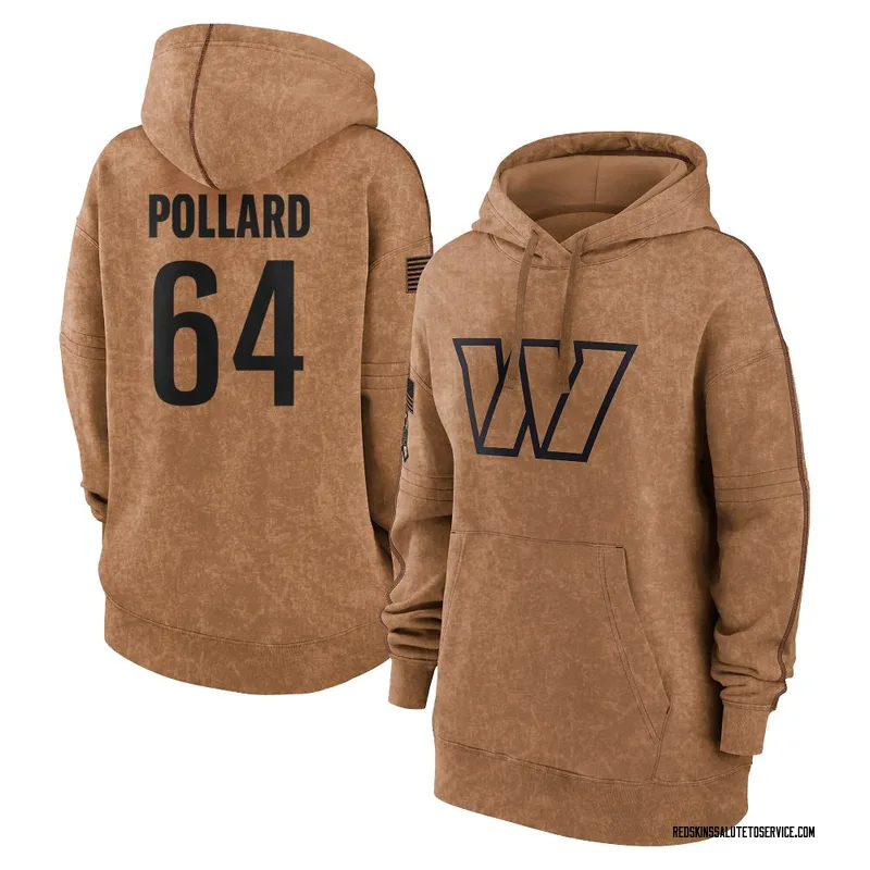 Women's Norell Pollard Washington Commanders Brown 2023 Salute To Service Pullover Hoodie