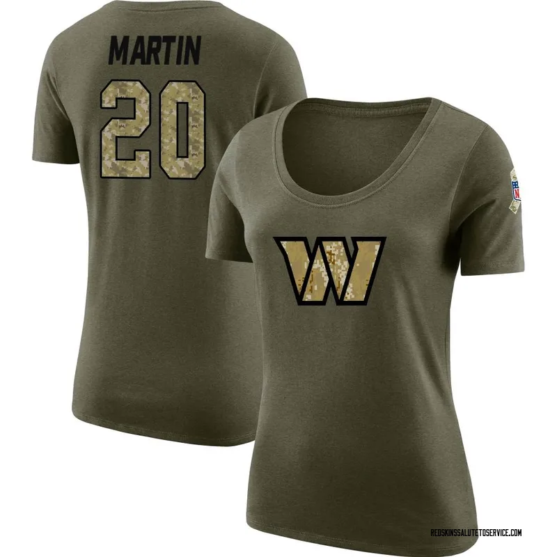 Women's Quan Martin Washington Commanders Legend Olive Salute to Service Scoop Neck T-Shirt